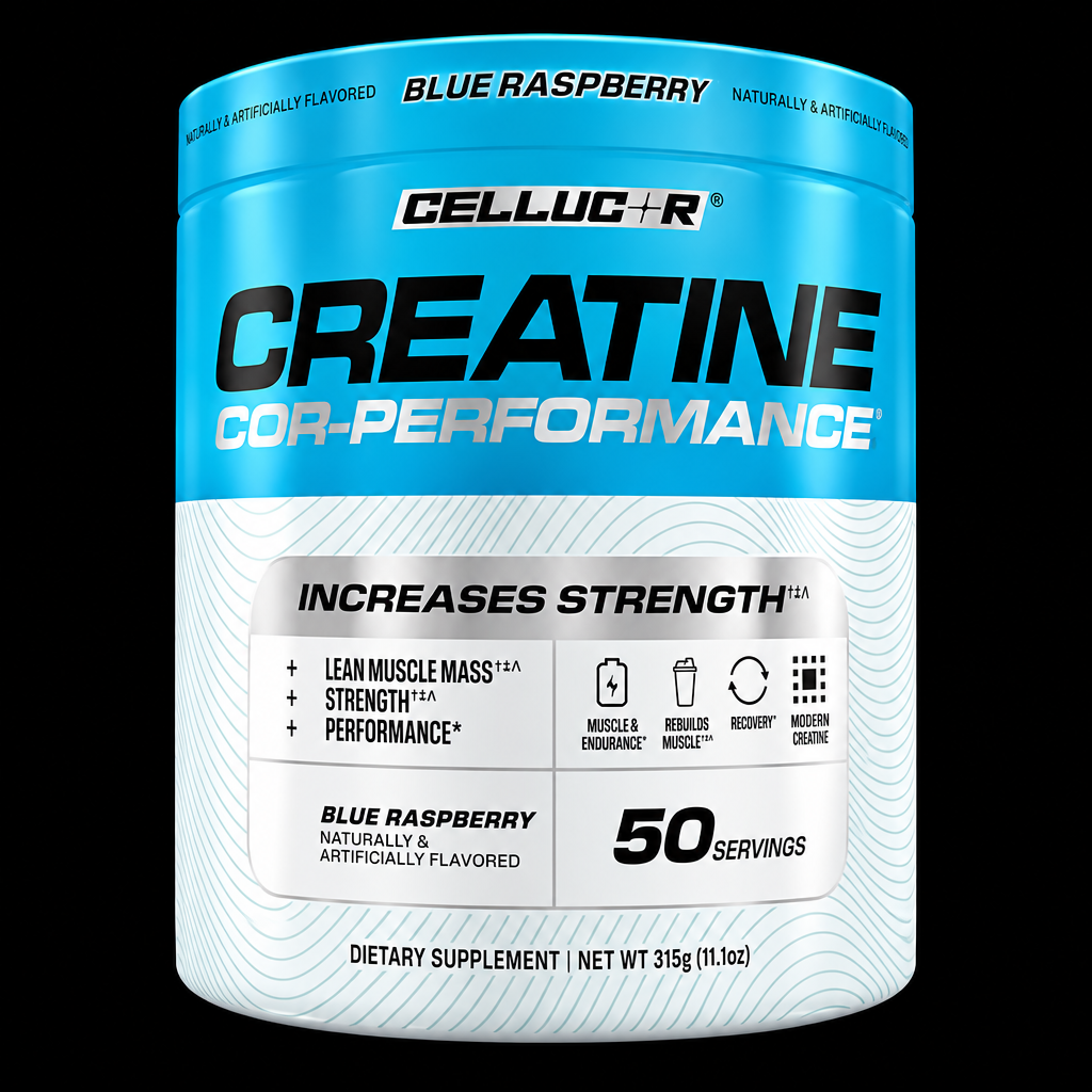 Cellucor Creatine Cor-Performance Blue Raspberry - Fondo Negro