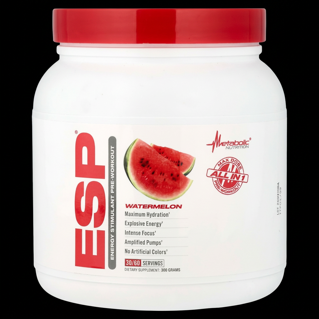 Metabolic Nutrition ESP Pre-Workout Watermelon - Fondo Negro
