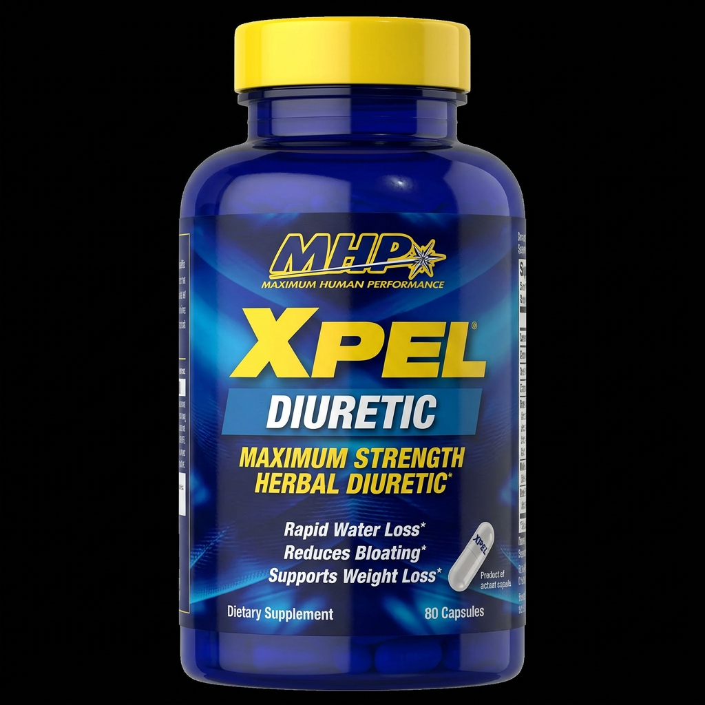 MHP Xpel Diuretic - Solo botella, fondo negro