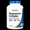Nutricost Magnesium Complex Regular-Strength 250mg 240 Cápsulas - Fondo Negro