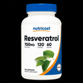 Nutricost Resveratrol 700mg 120 Cápsulas - Fondo Negro