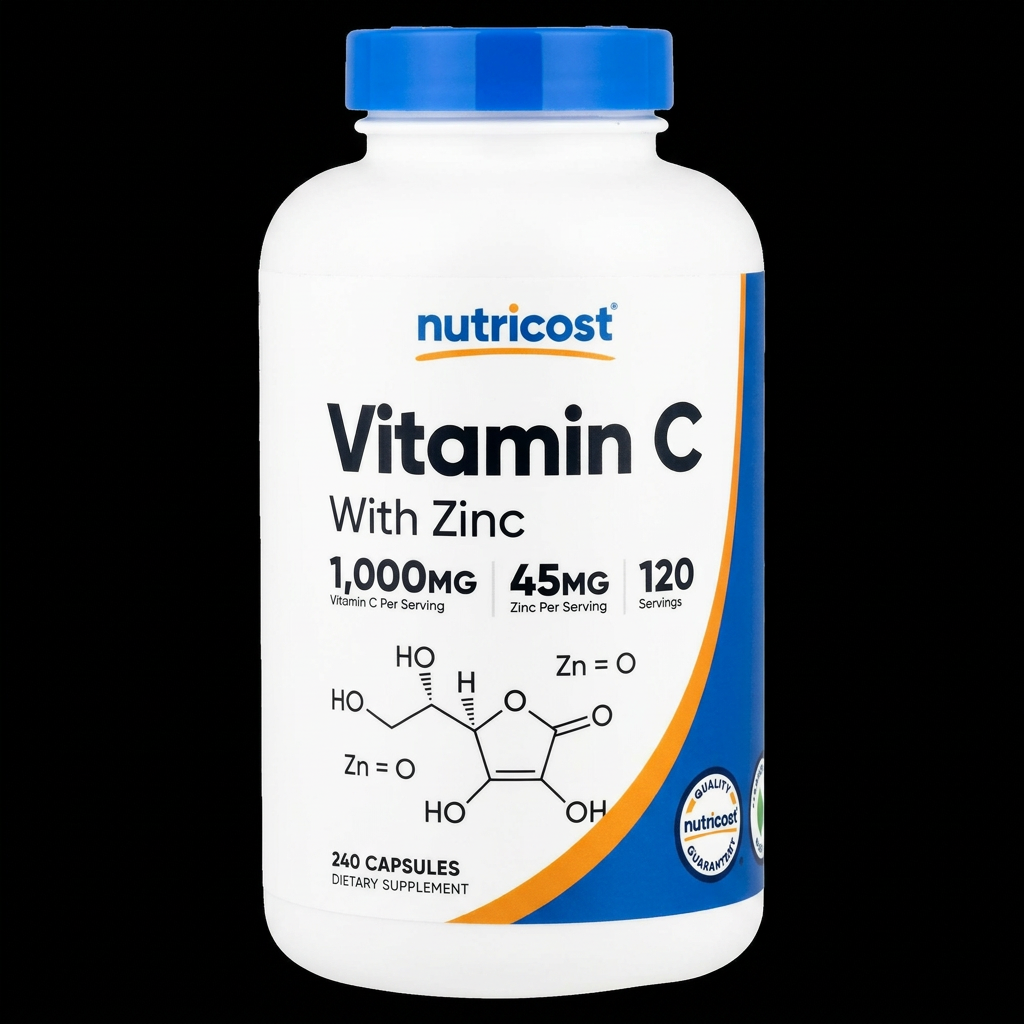 Nutricost Vitamin C with Zinc 1000mg - Fondo Negro