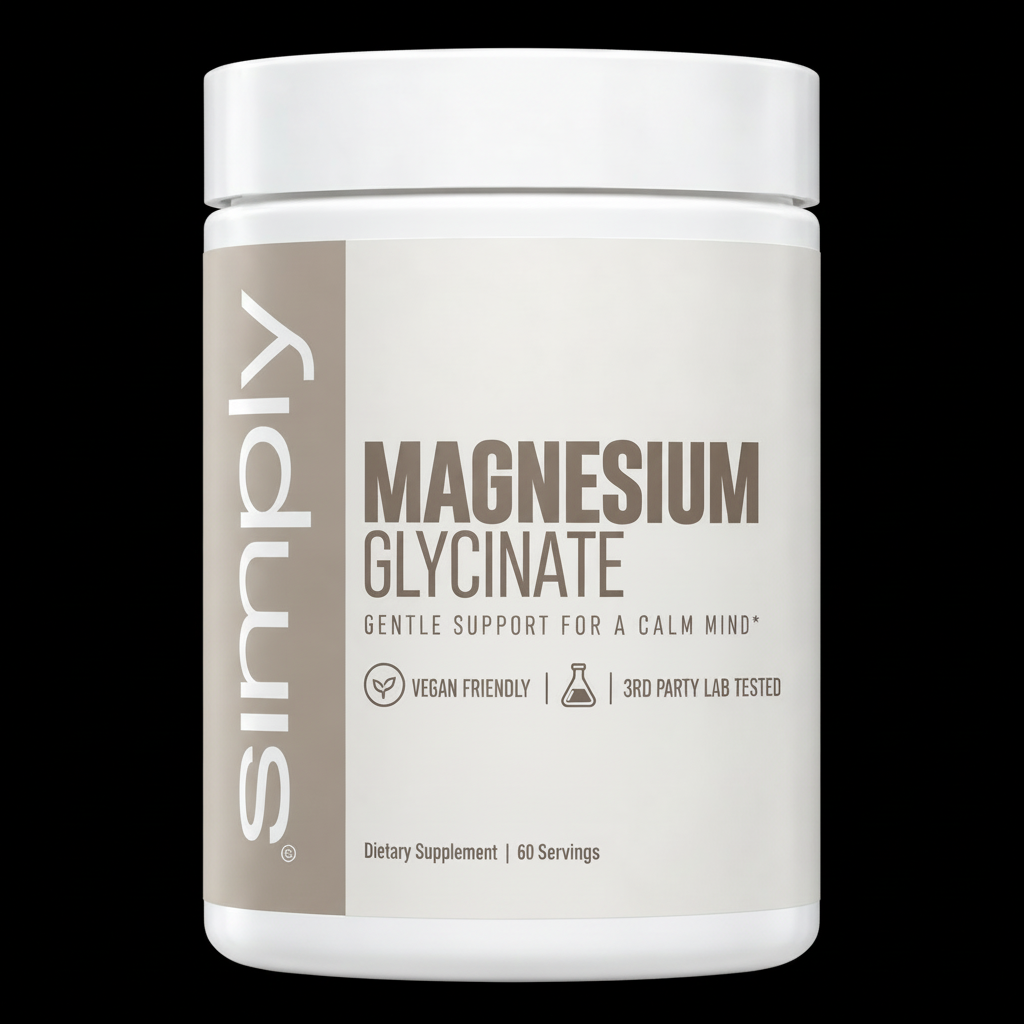 Simply Magnesium Glycinate fondo negro