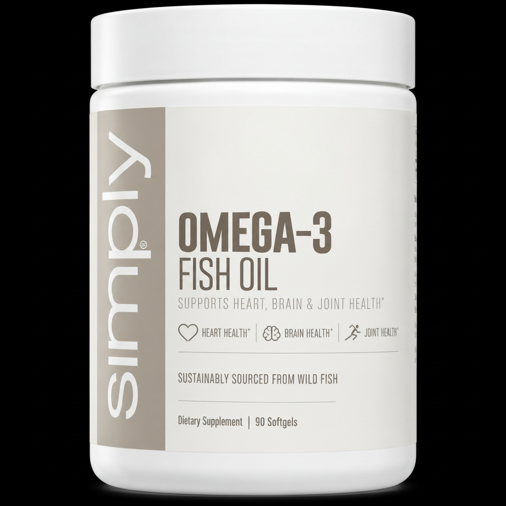 Simply Omega-3 Fish Oil fondo negro